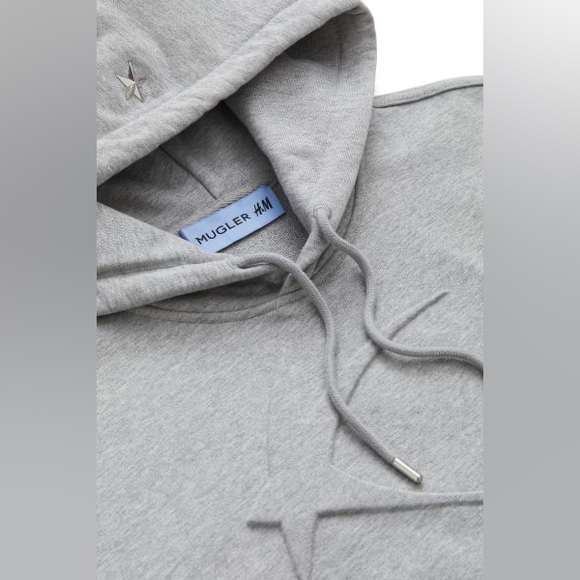 MUGLER H&M Men’s Star-Motif Hoodie, Gray, XL NWT in Packaging * Ready to Ship ✅ - Picture 8 of 10